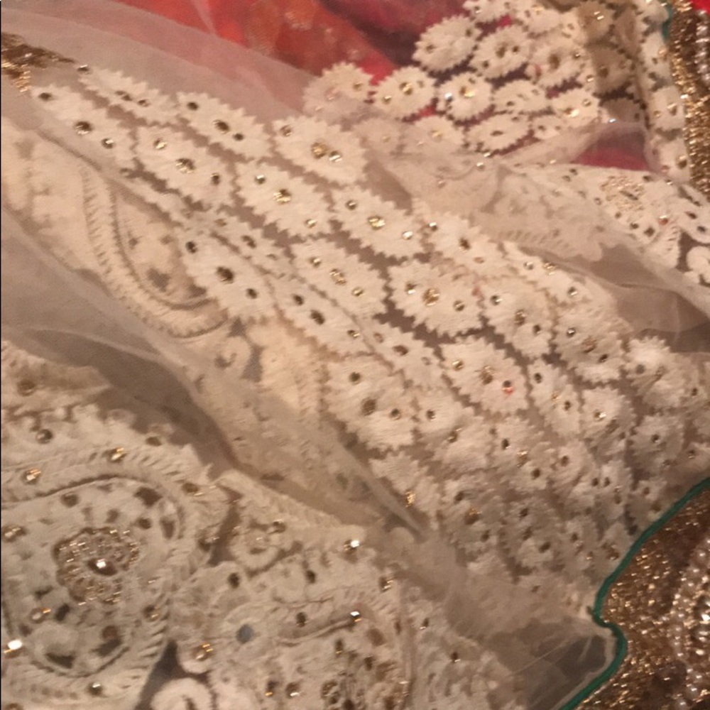 Beautiful orange and red Saree(2) - Picture 3 of 6